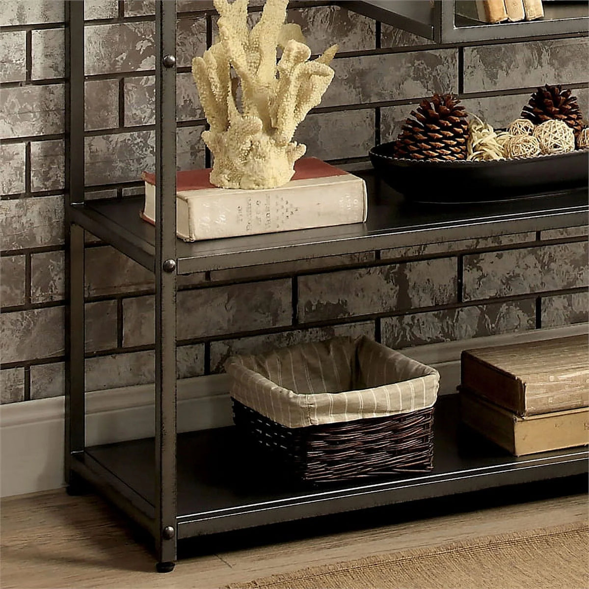 Industrial Metal 6-Shelf Bookcase V713