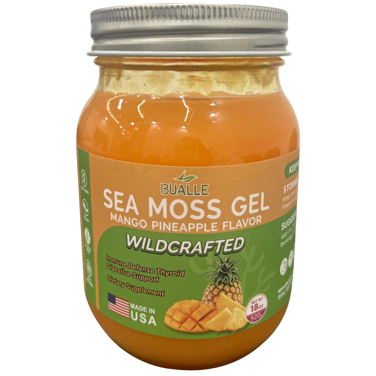 Mango Pineapple Sea Moss Gel, 18 OZ Organic Raw Wildcrafted H9225