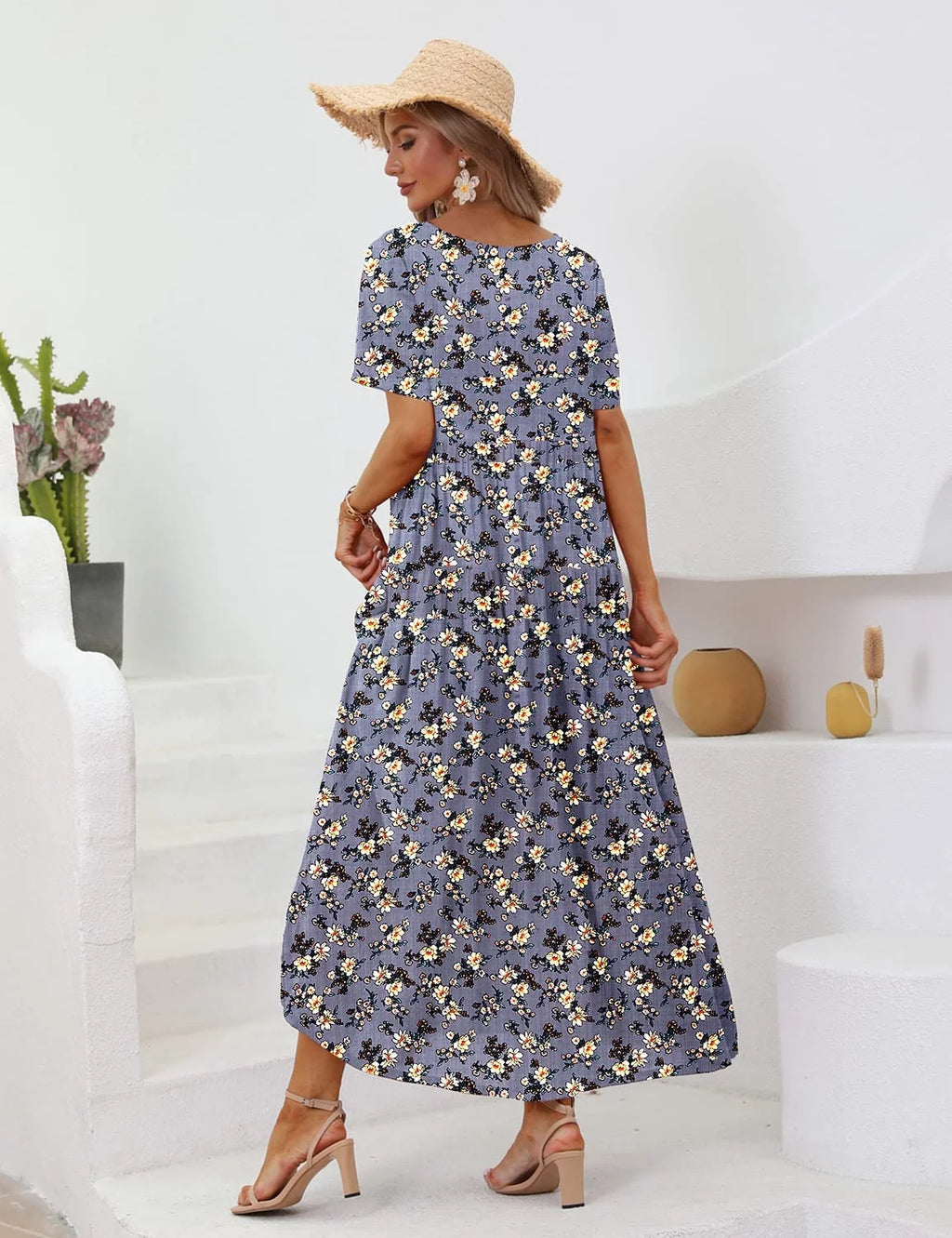 Casual Loose Floral Maxi Dress J251