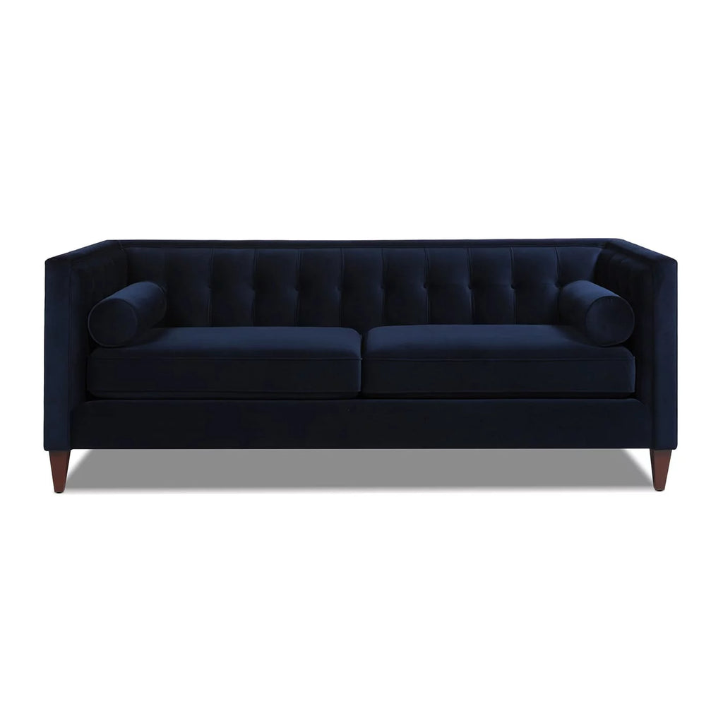 84" Tufted Tuxedo Sofa Cloud White Performance Velvet Z226017