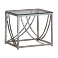 Tempered Glass Top End Table with Metal Tubular Legs I54575