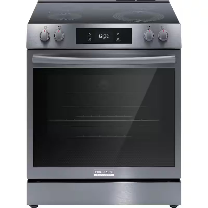 30 in. 6.2 cu. ft. 5 Element Slide-In Electric Range with Convection and Air Fry in Black Stainless Steel F2880