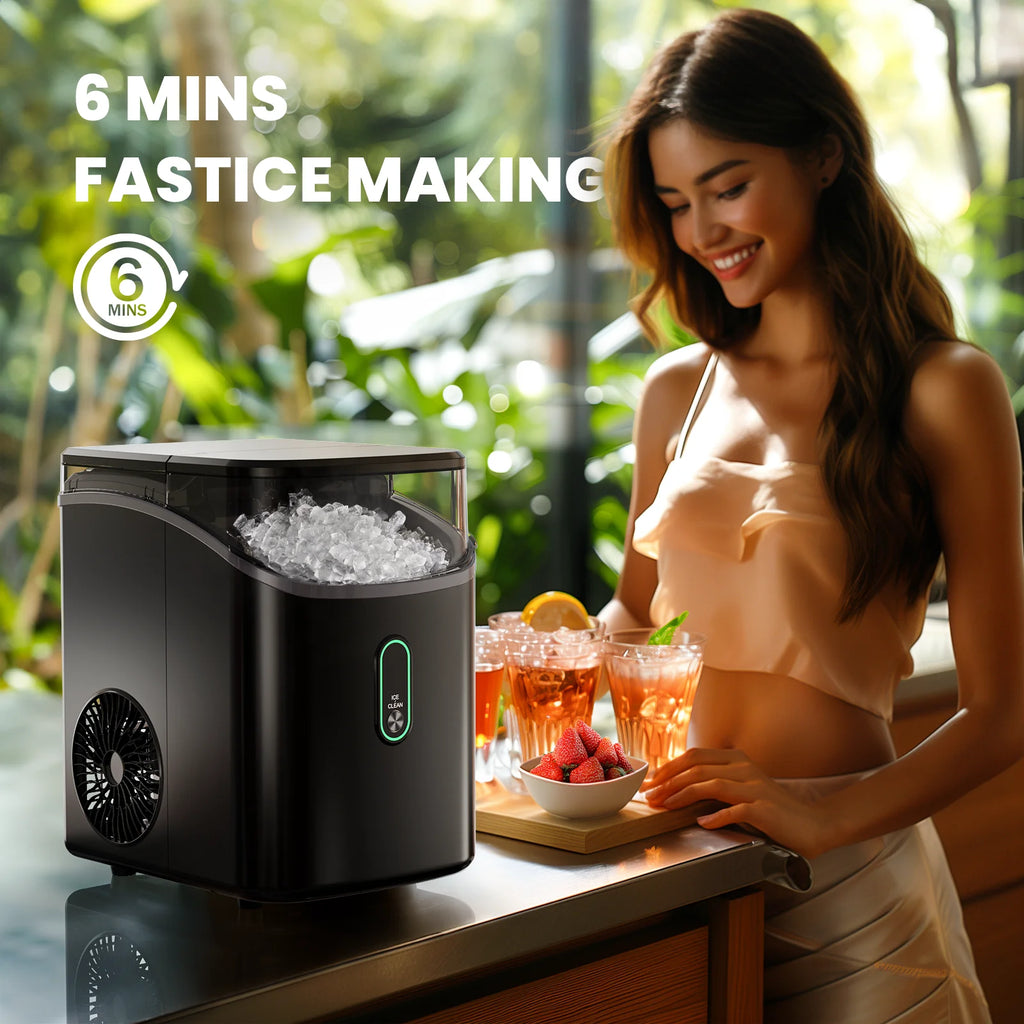 Countertop Ice Maker with Ice Scoop Stainless Steel Z4286