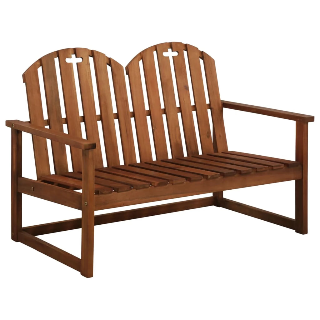 2-Seater Acacia Wood Garden Bench with Backrest and Armrest O214590