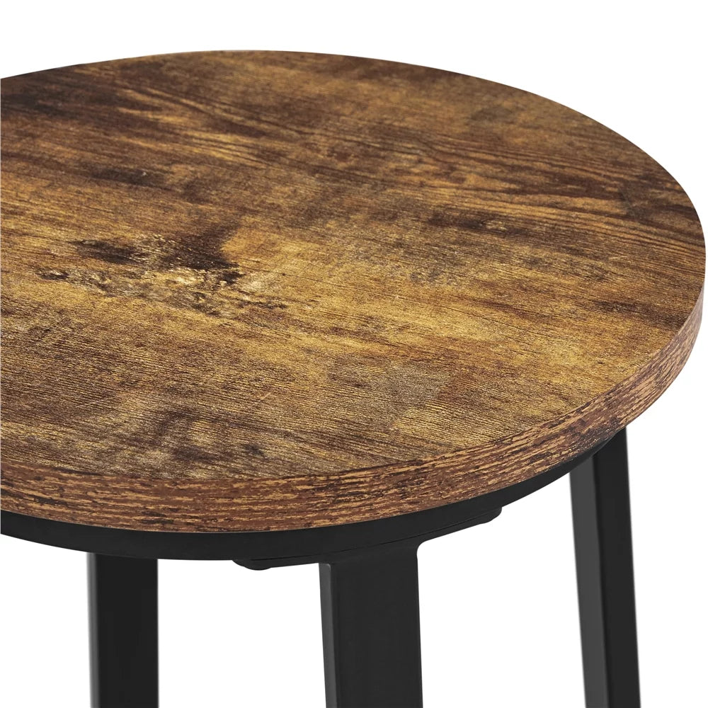 26"H Pub Height Bar Stools Set of 2 Rustic Brown S29961
