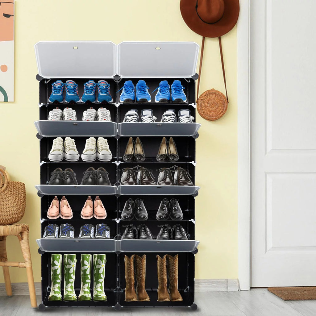 Portable Modular Shoe Storage Cabinet Black V39349