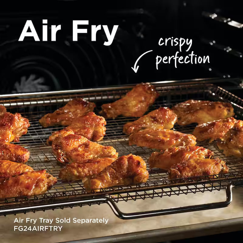 24 in. Single Gas Built-In Wall Oven with Air Fry Self-Cleaning in Black O274158