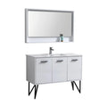 48 in. High Gloss White Bathroom Vanity with Mirror E199