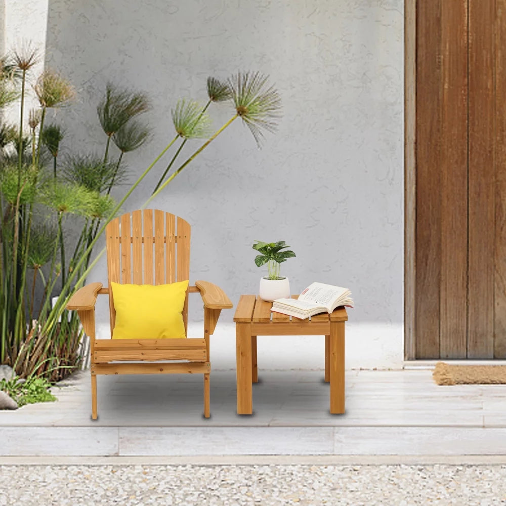 Yellow Wooden Folding Adirondack Chairs W579449