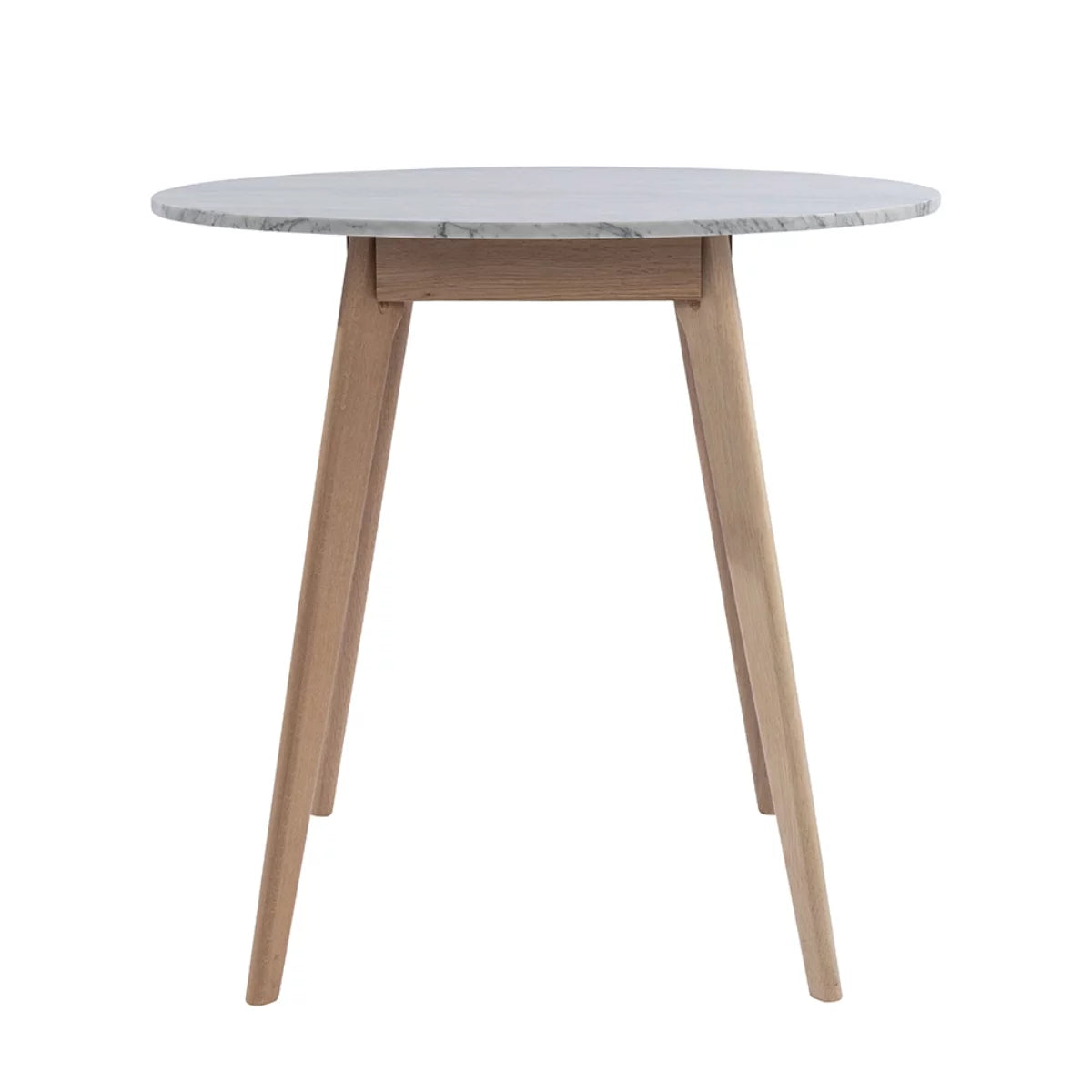White and Beige Round Marble Dining Table V4680