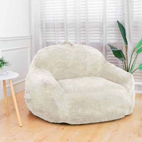 Oversized Beige Memory Foam Bean Bag Chair K477