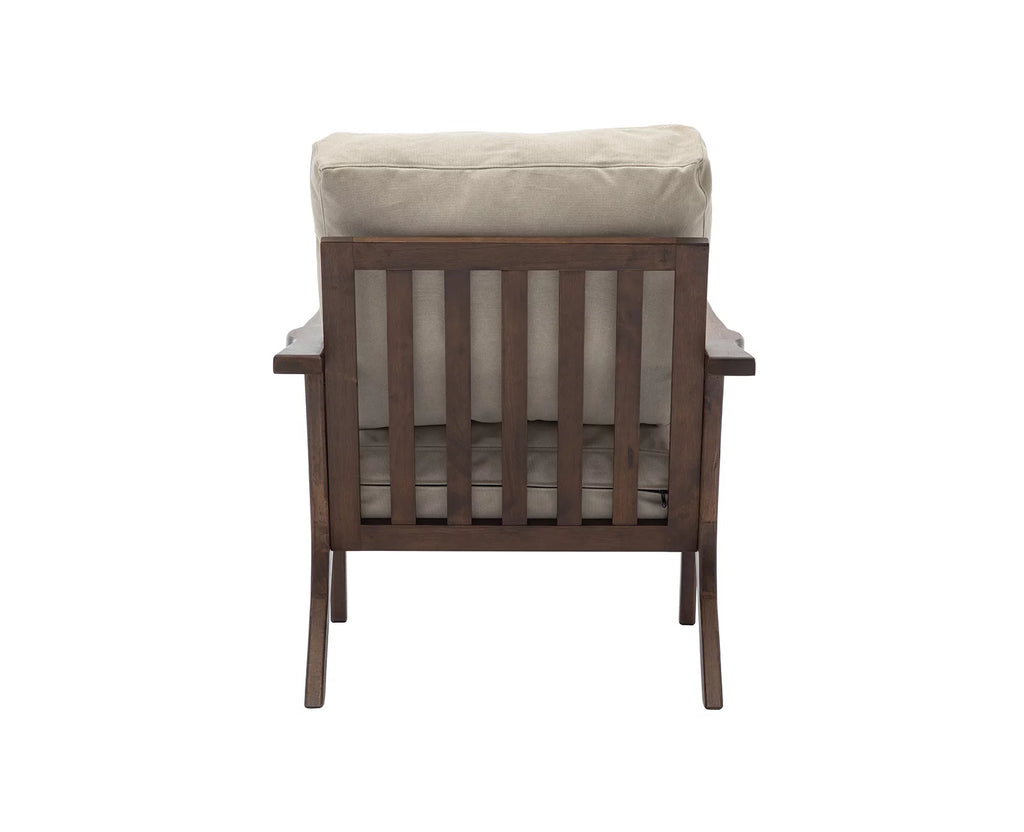 Beige Upholstered Accent Chair with Wooden Frame F19241