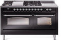 60 Dual Fuel Natural Gas Range in Glossy Black W87947