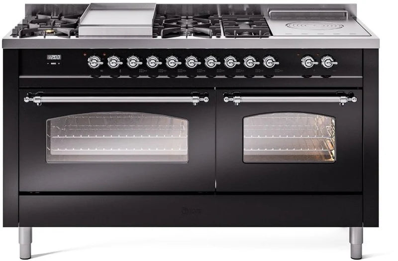 60 Dual Fuel Natural Gas Range in Glossy Black W87947