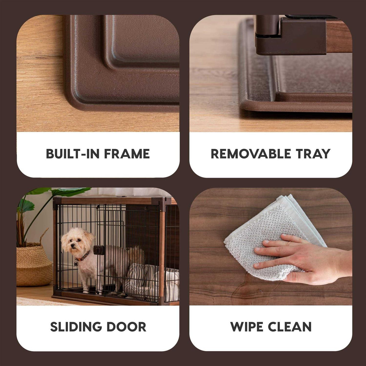 Wooden Enclosed Pet Crate S593