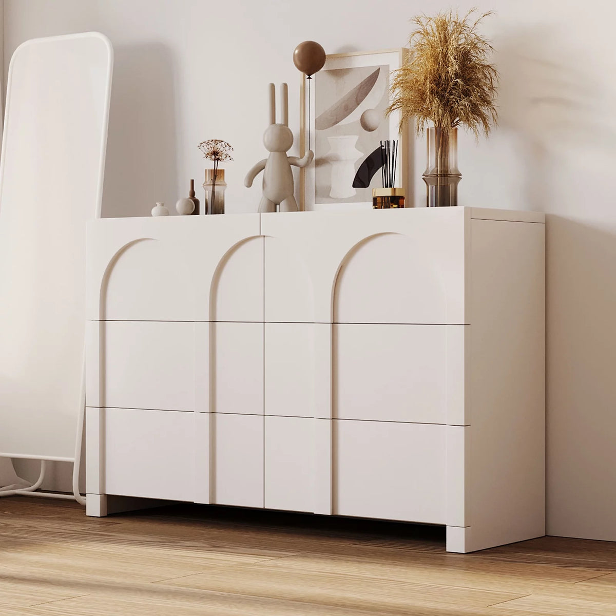 Half Gloss White 6 Drawer Dresser Z295327
