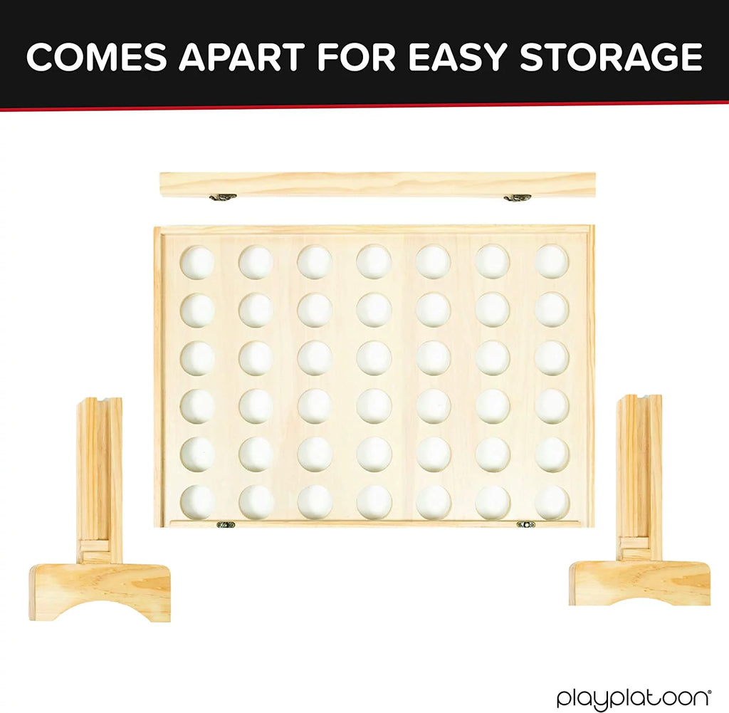 Wooden 4 in a Row Game with Coins, Case and Rules P9713