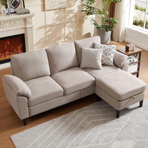 Light Grey Convertible Sectional Sofa J79603
