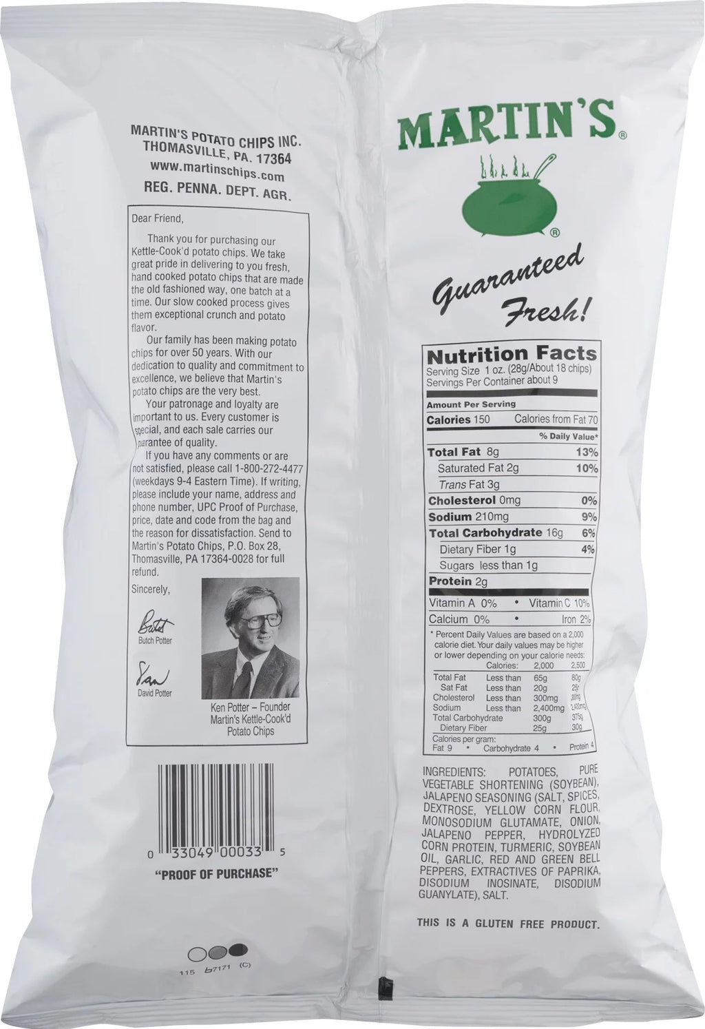 Potato Chips Jalapeno 8 Oz 3 Bags K562