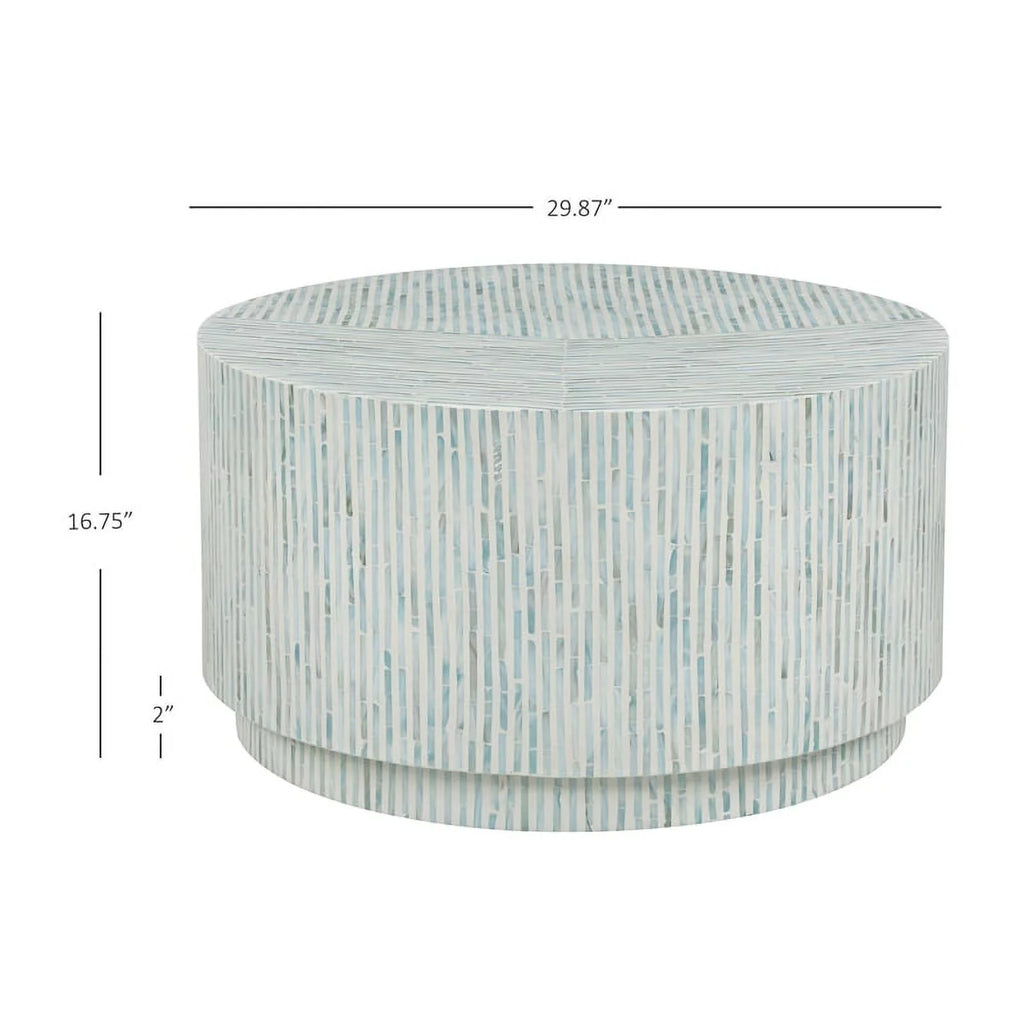 Blue Capiz Mosaic Inlay Coffee Table U5956