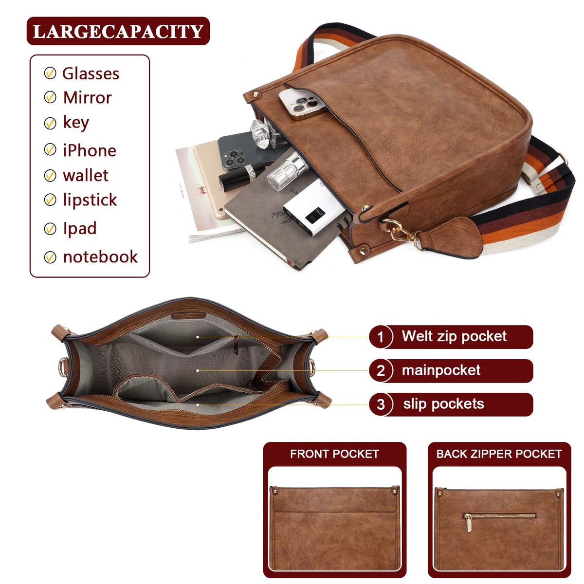 Leather Crossbody Bag and Wallet Set N1717