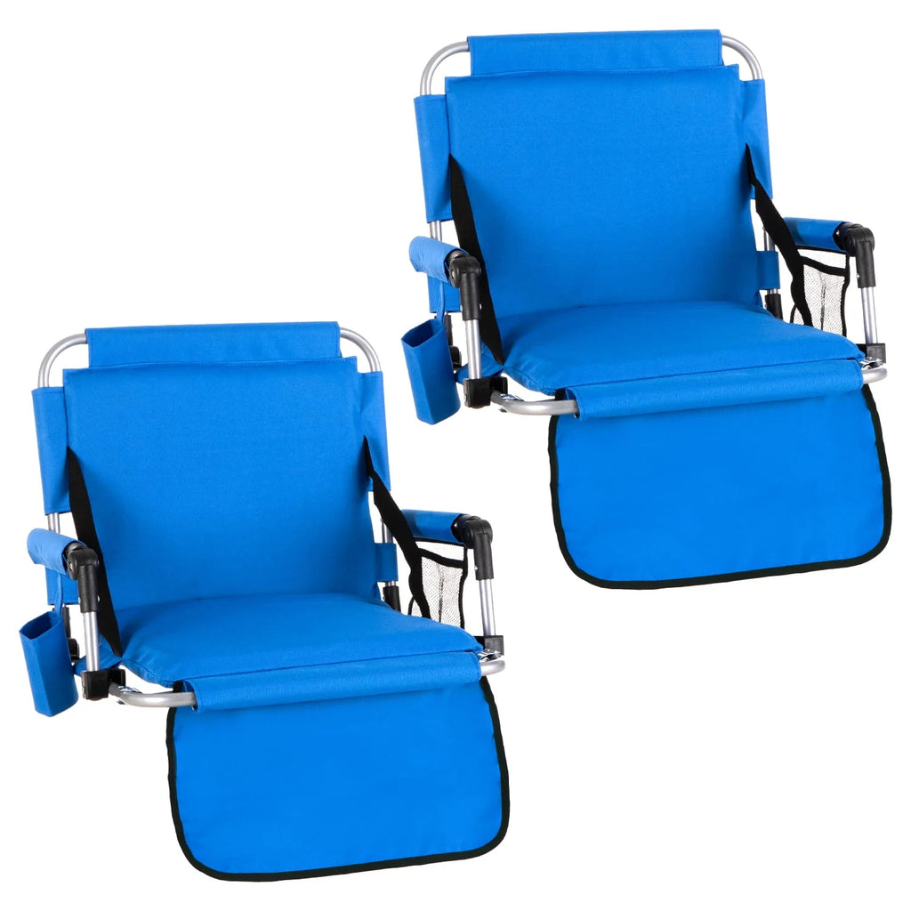 Folding Portable Stadium Seat Chair with Arm Rest, Black Grey Z4672