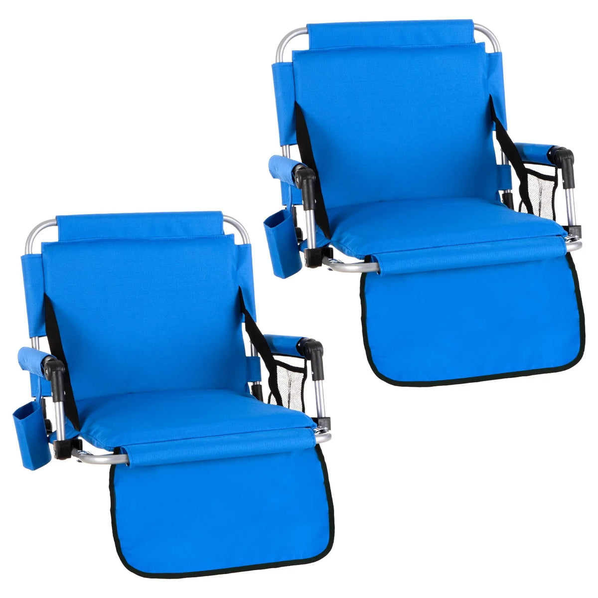 Folding Portable Stadium Seat Chair with Arm Rest, Black Grey Z4672