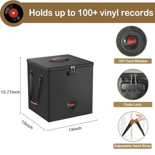 Fireproof Water Resistant Vinyl Record Storage Box for 100+ Records E697552