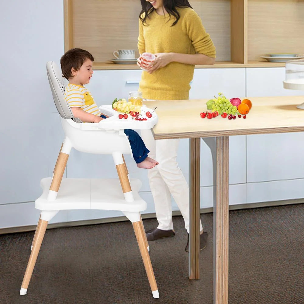 Wooden Gray Convertible High Chair H581