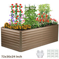 Galvanized Steel Raised Garden Bed 6x3x2 ft Brown K596879