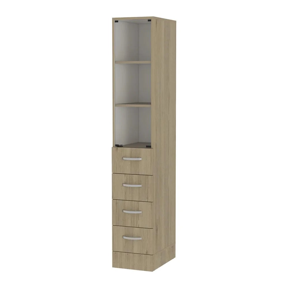Light Pine White Linen Cabinet S267