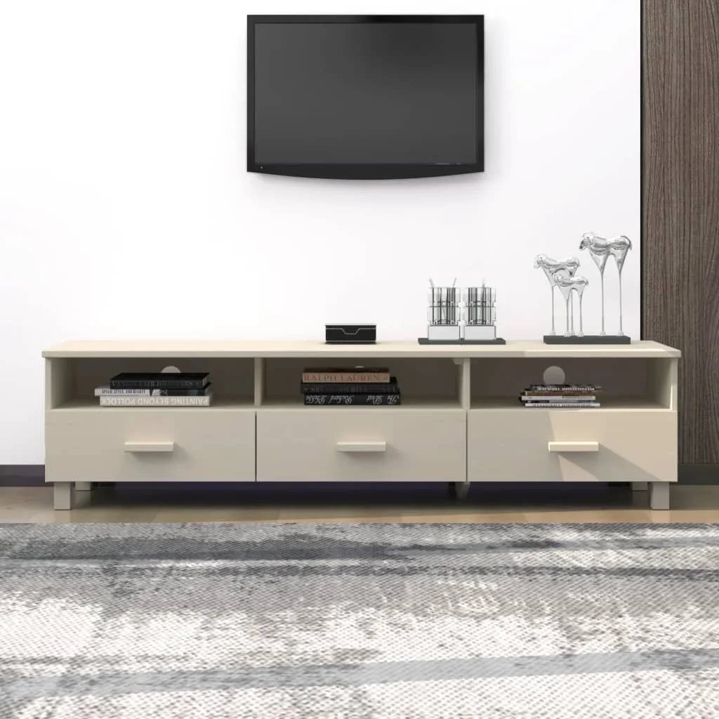 Honey Brown Solid Wood Pine TV Stand U56465