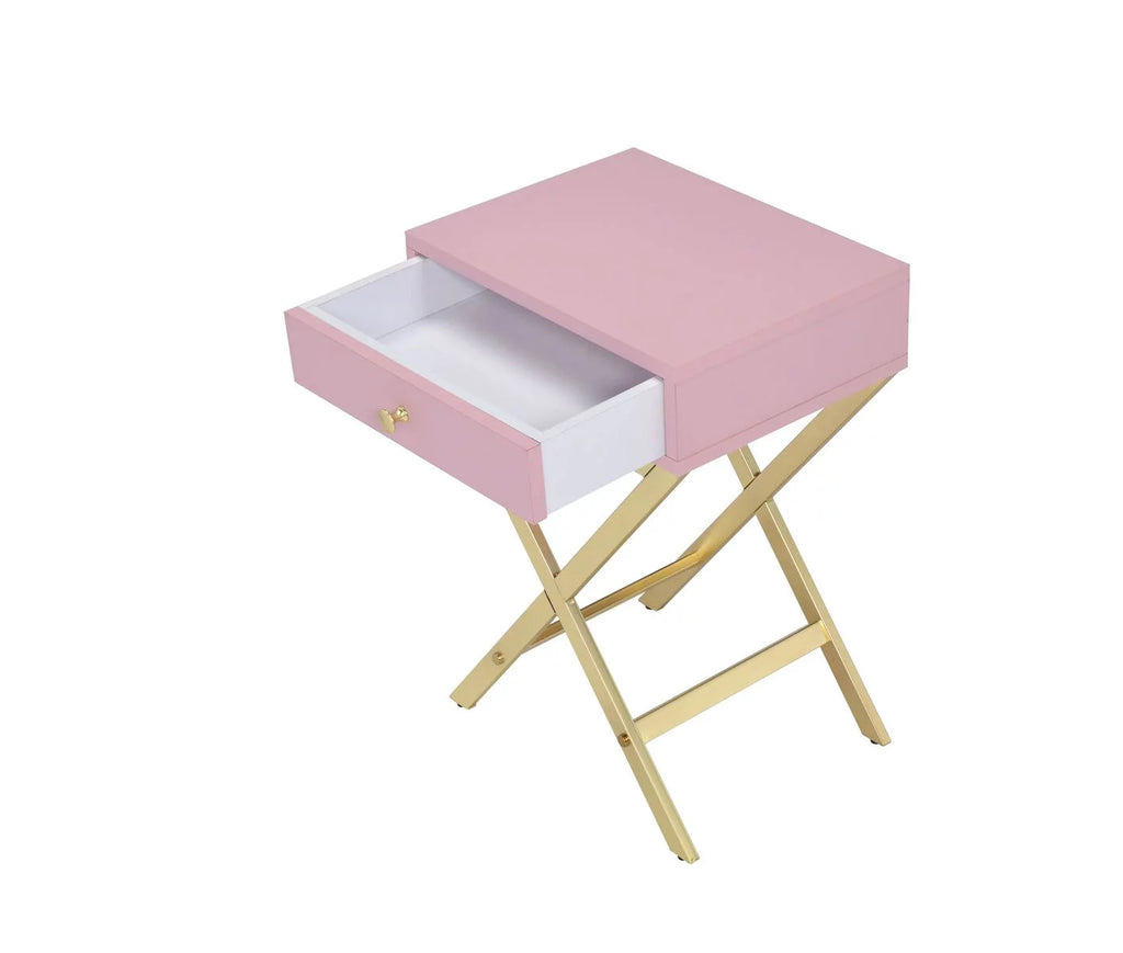 Pink & Gold Side Table D650