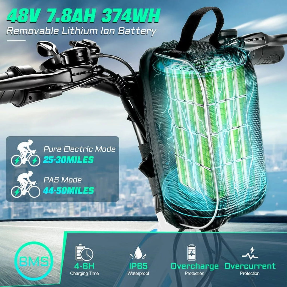 26'' Electric Bike with Carrier Rack I723684