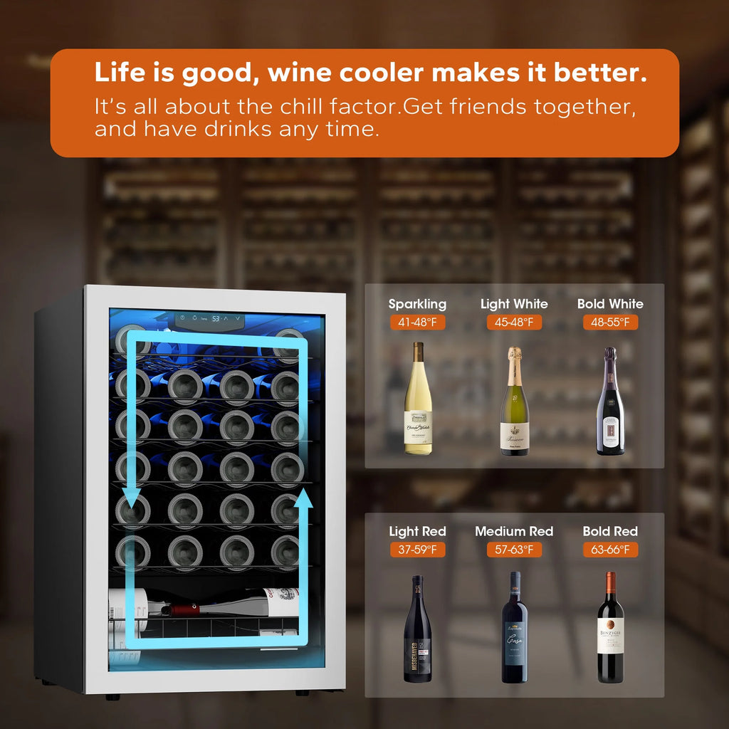 47 Bottle Mini Wine Cooler Refrigerator with Glass Door K880297