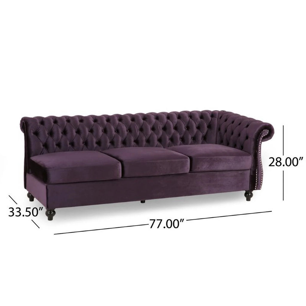 7 Seat Velvet Tufted Chesterfield Sectional X4377