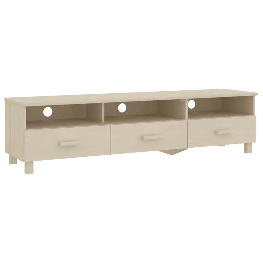 Honey Brown Solid Wood Pine TV Stand U56465