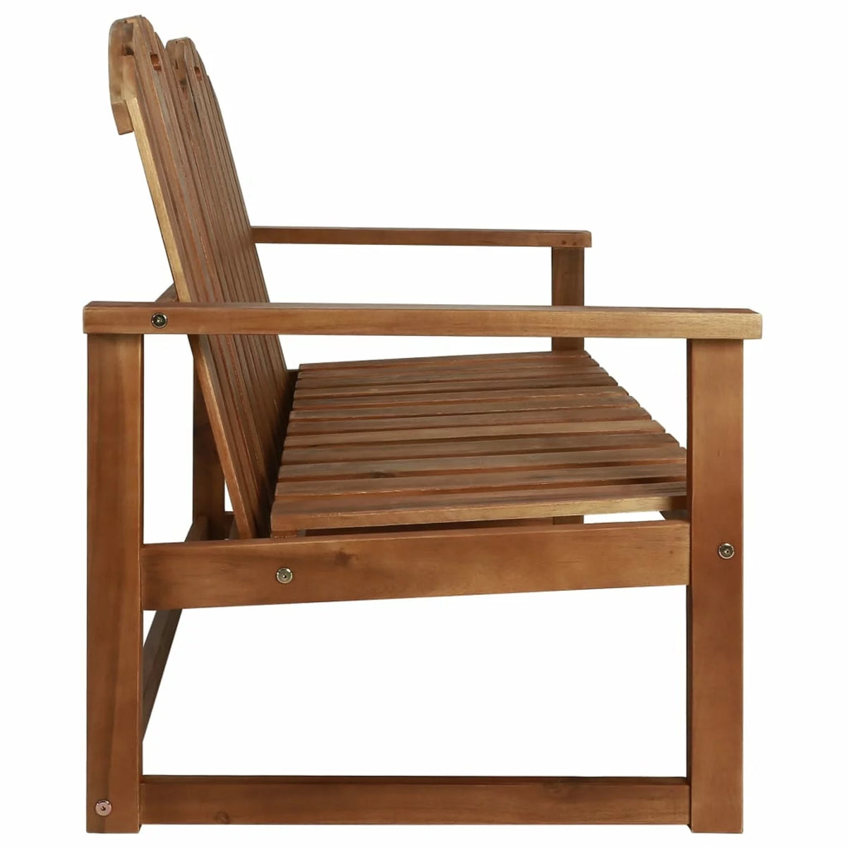 2-Seater Acacia Wood Garden Bench with Backrest and Armrest O214590