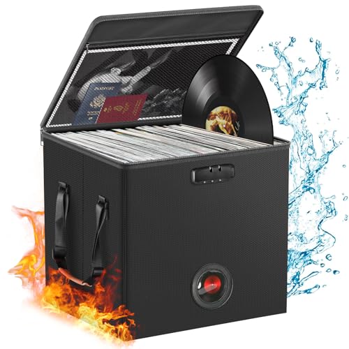 Fireproof Water Resistant Vinyl Record Storage Box for 100+ Records E697552
