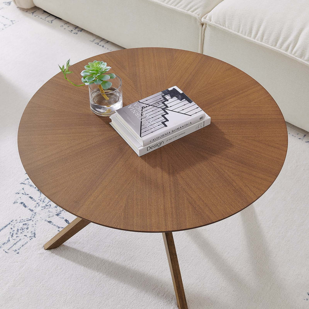 Round Wood Coffee Table in Walnut B769