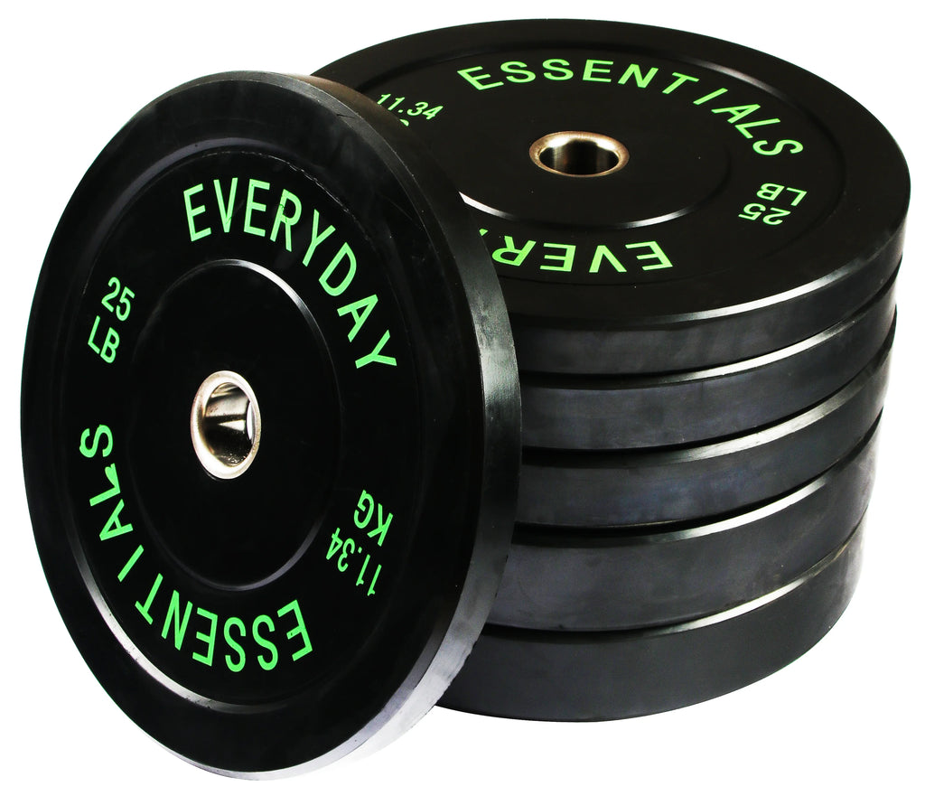 210 lbs Black Bumper Plate Set with Steel Hub W20691