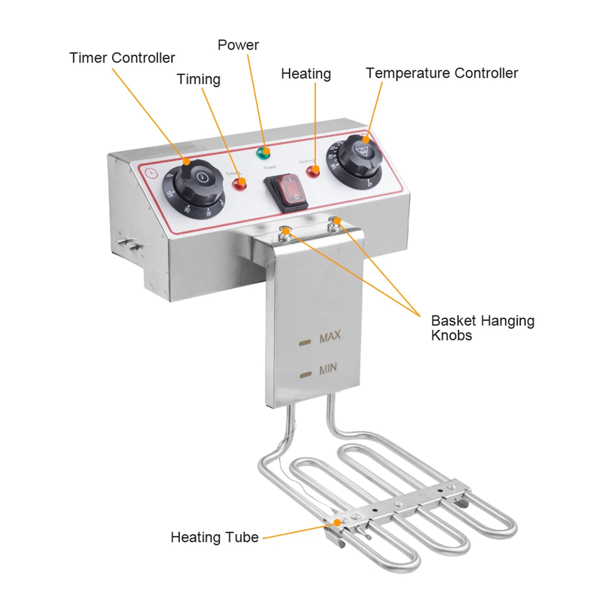 16L Stainless Steel Double Tank Deep Fryer 3400W M107