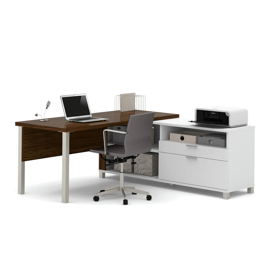 White Bark Grey L-Desk D69814