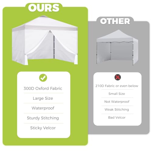 10x10 Pop Up Canopy Sidewalls 300D Waterproof E751