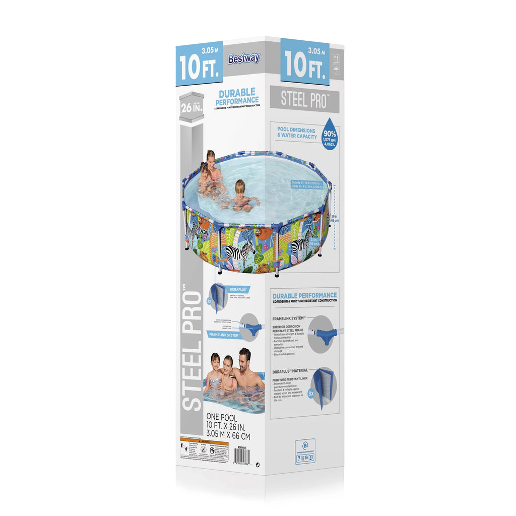 10 ft. x 26 in. Round Metal Frame Above Ground Pool J97322