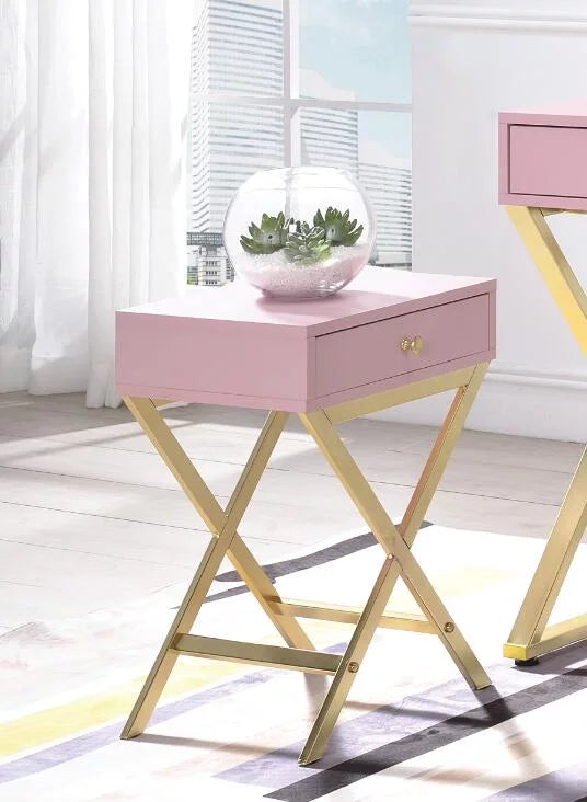 Pink & Gold Side Table D650