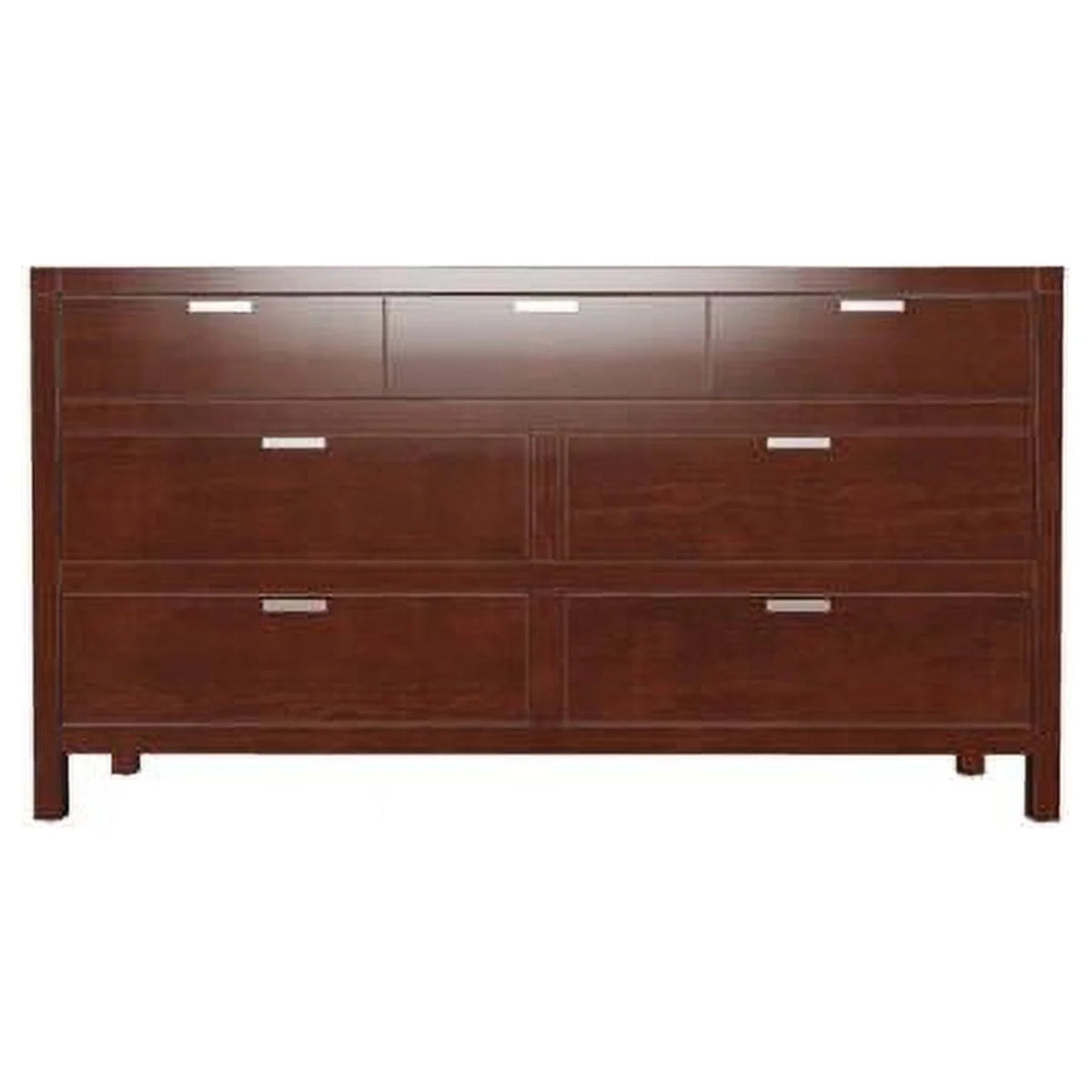 Brown 7 Drawer Solid Wood Double Dresser Z582381