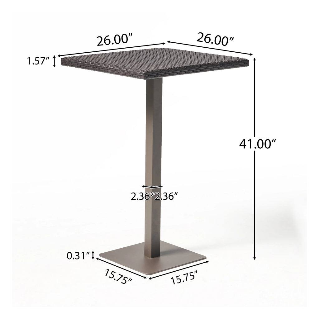 26 Inch Wicker Square Bar Table X248