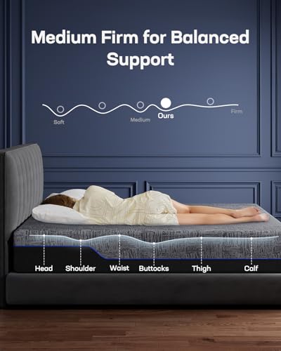 Queen Adjustable Bed Frame with 10-inch Cooling Gel Memory Foam Mattress A9503