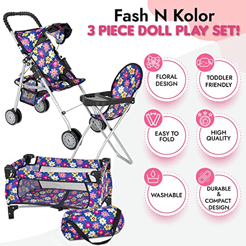 Doll 3 Piece Play Set Baby Doll Accessories J616466